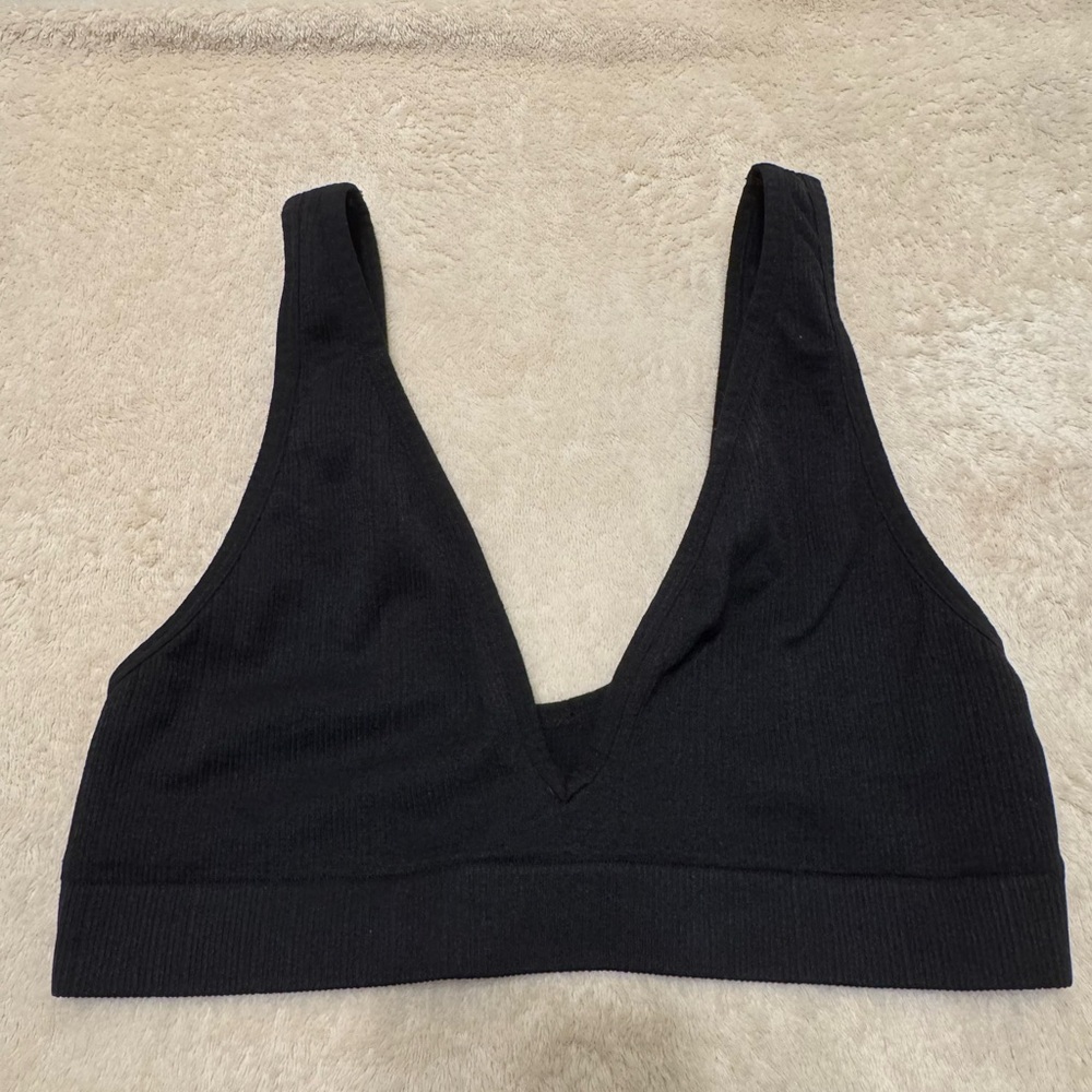 PINK Victoria's Secret Black Deep V Bralette
